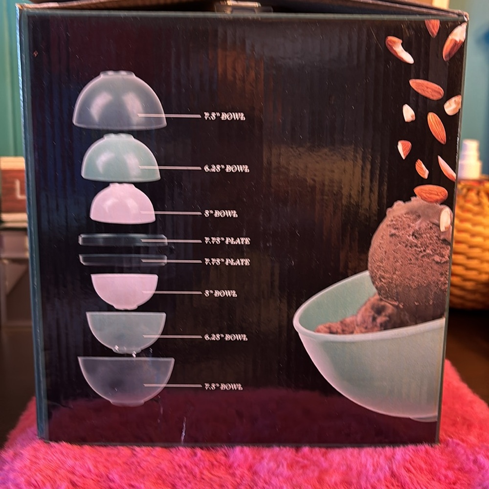 NIB NWT LEXI HOME Melamine and Bamboo set of 6 Bowls and Two Large Lids t